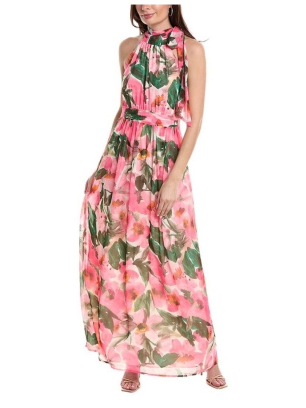 Anne Klein Halter Neck Bow Maxi Dress. Sz 4.